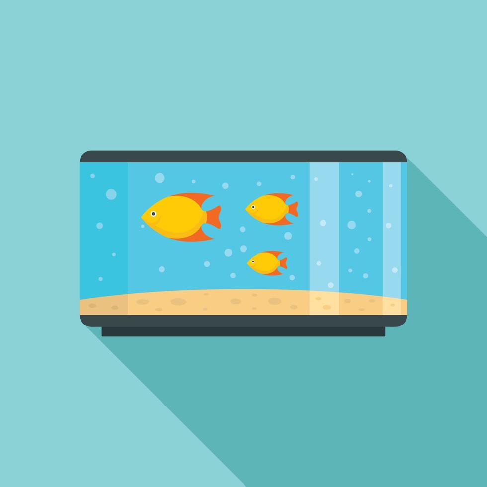 huis vis aquarium icoon, vlak stijl vector
