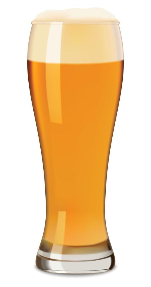 glas van bier model, realistisch stijl vector