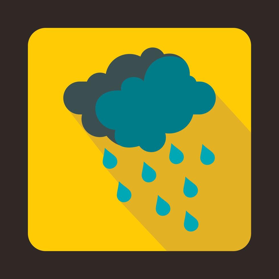 grijs wolken en water druppels icoon, vlak stijl vector