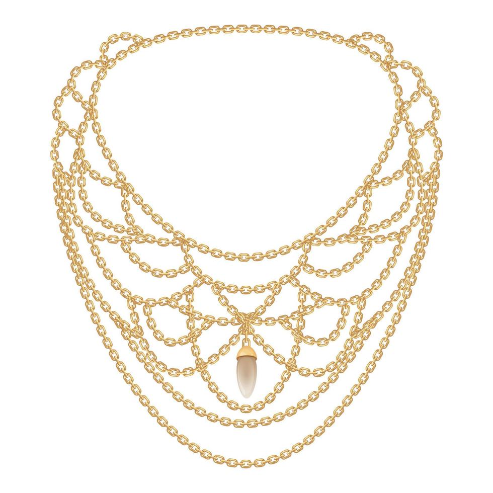 mode gouden ketting icoon, tekenfilm stijl vector