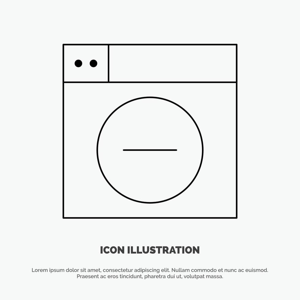 web ontwerp minder minimaliseren lijn icoon vector