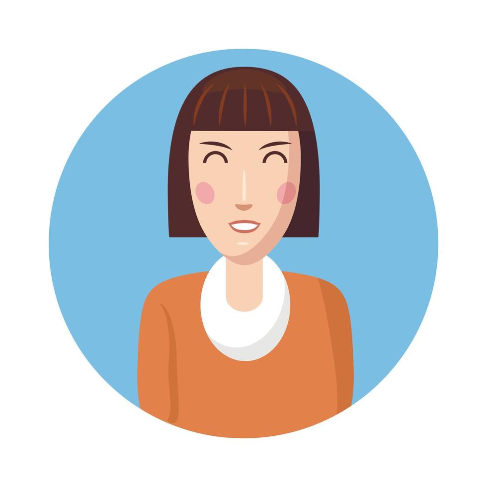 vrouw avatar icoon, tekenfilm stijl vector