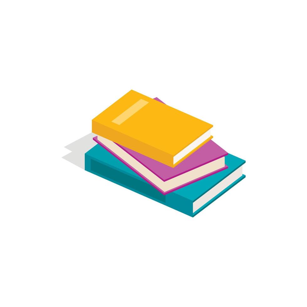 stack van boeken icoon, isometrische 3d stijl vector