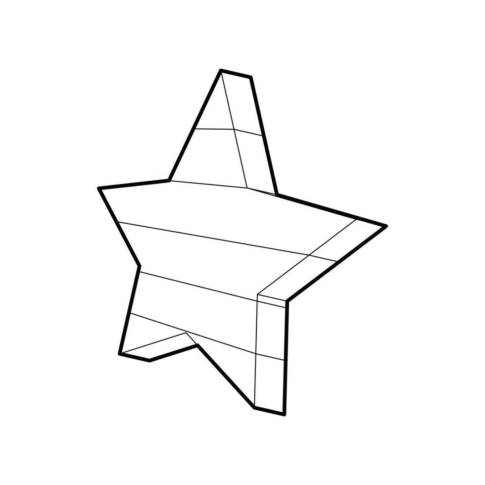 vijfpuntig ster icoon, schets stijl vector