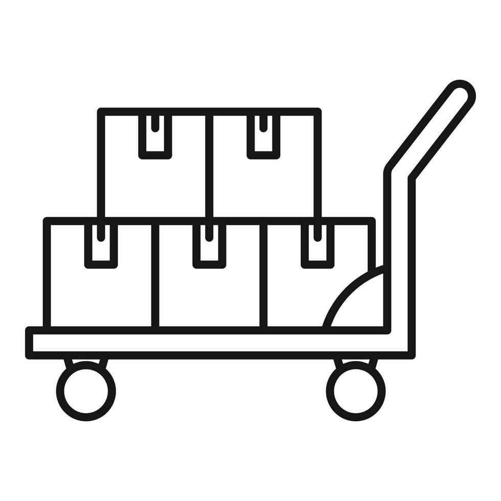 levering doos kar icoon, schets stijl vector