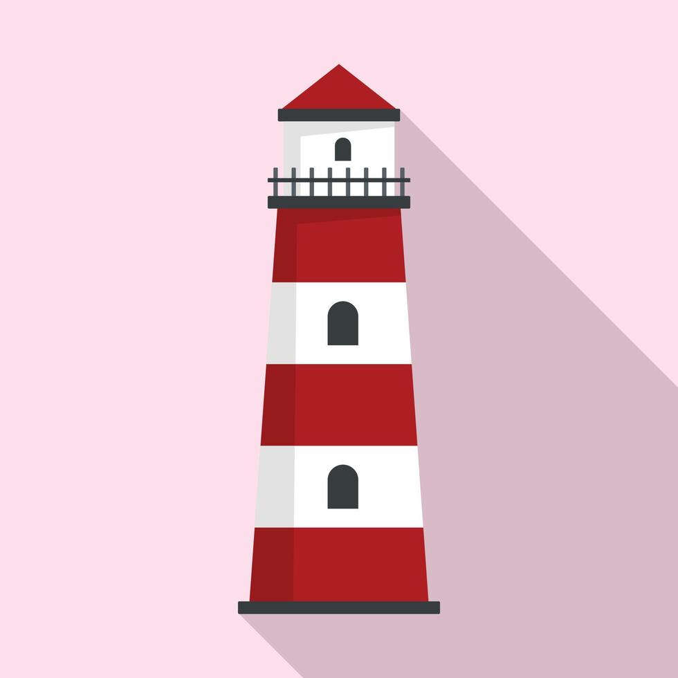 vuurtoren icoon, vlak stijl vector