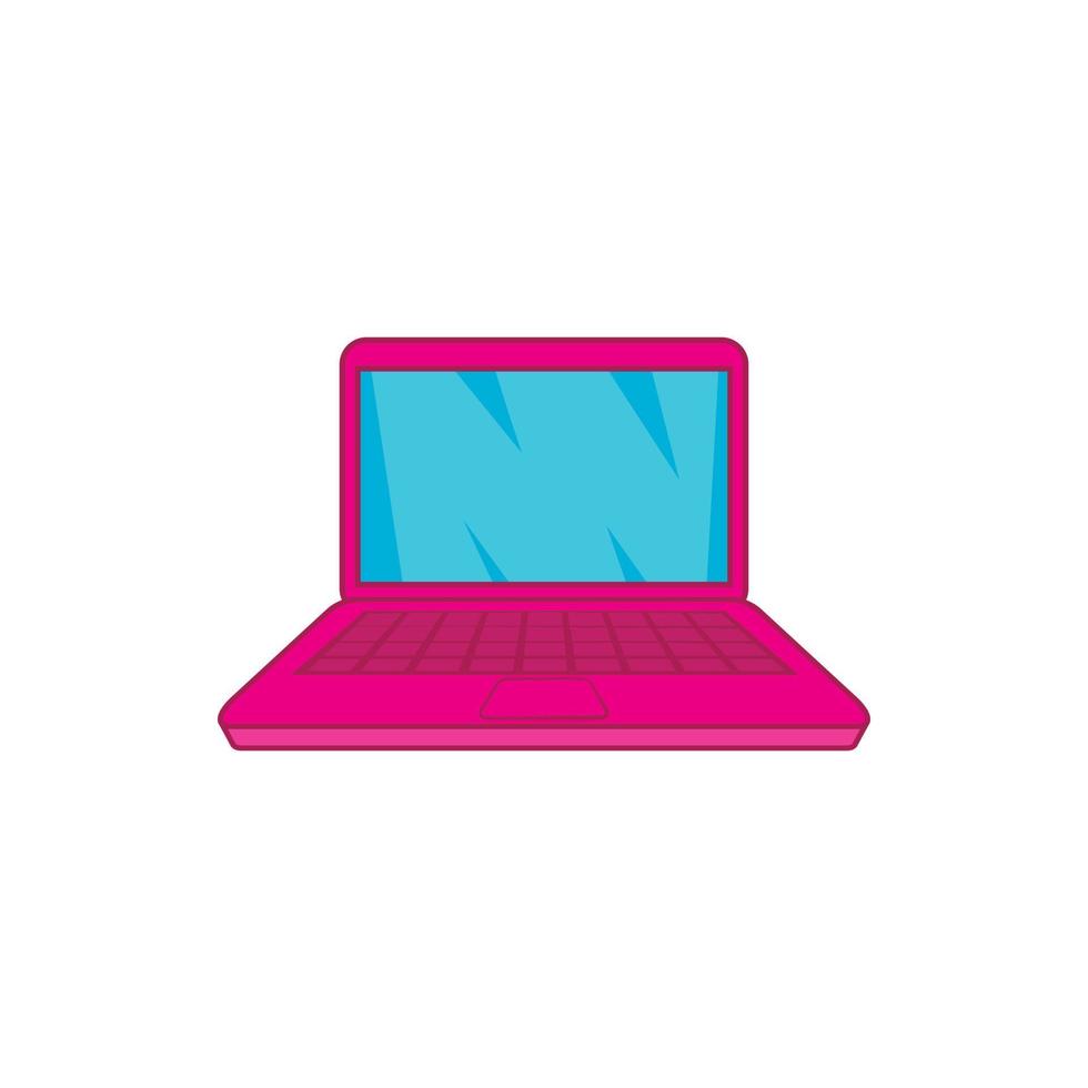 roze laptop icoon in tekenfilm stijl vector