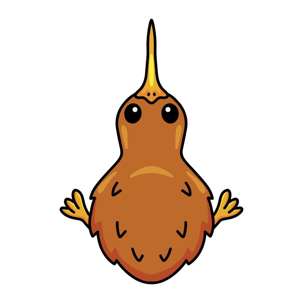 schattig weinig kiwi vogel tekenfilm vector