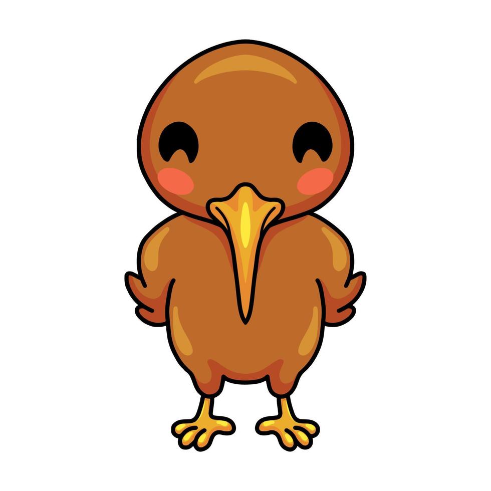 schattig weinig kiwi vogel tekenfilm vector