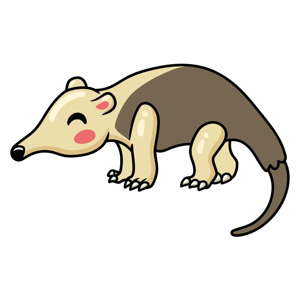 schattig weinig tamandua tekenfilm karakter vector