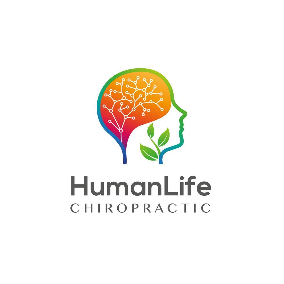 menselijk leven psychologie logo ontwerp sjabloon vector