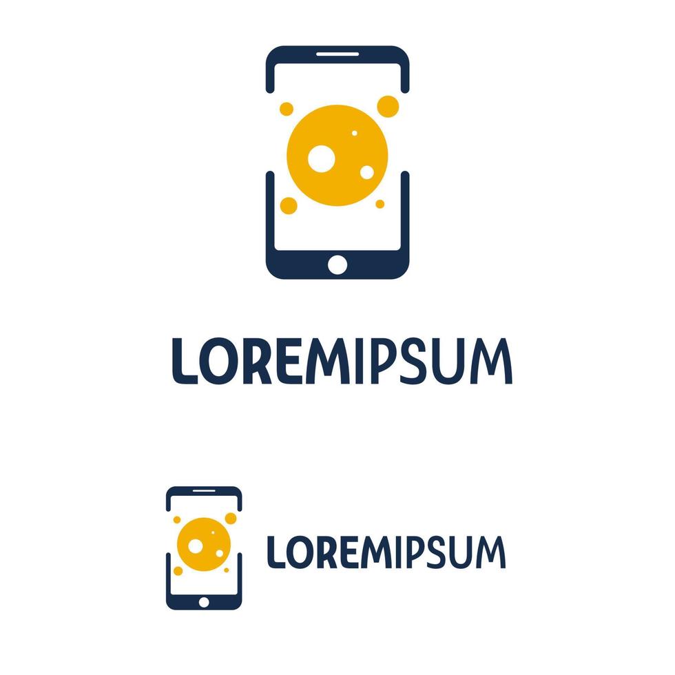 buitenste ruimte mobiel toepassing logo ontwerp sjabloon vector