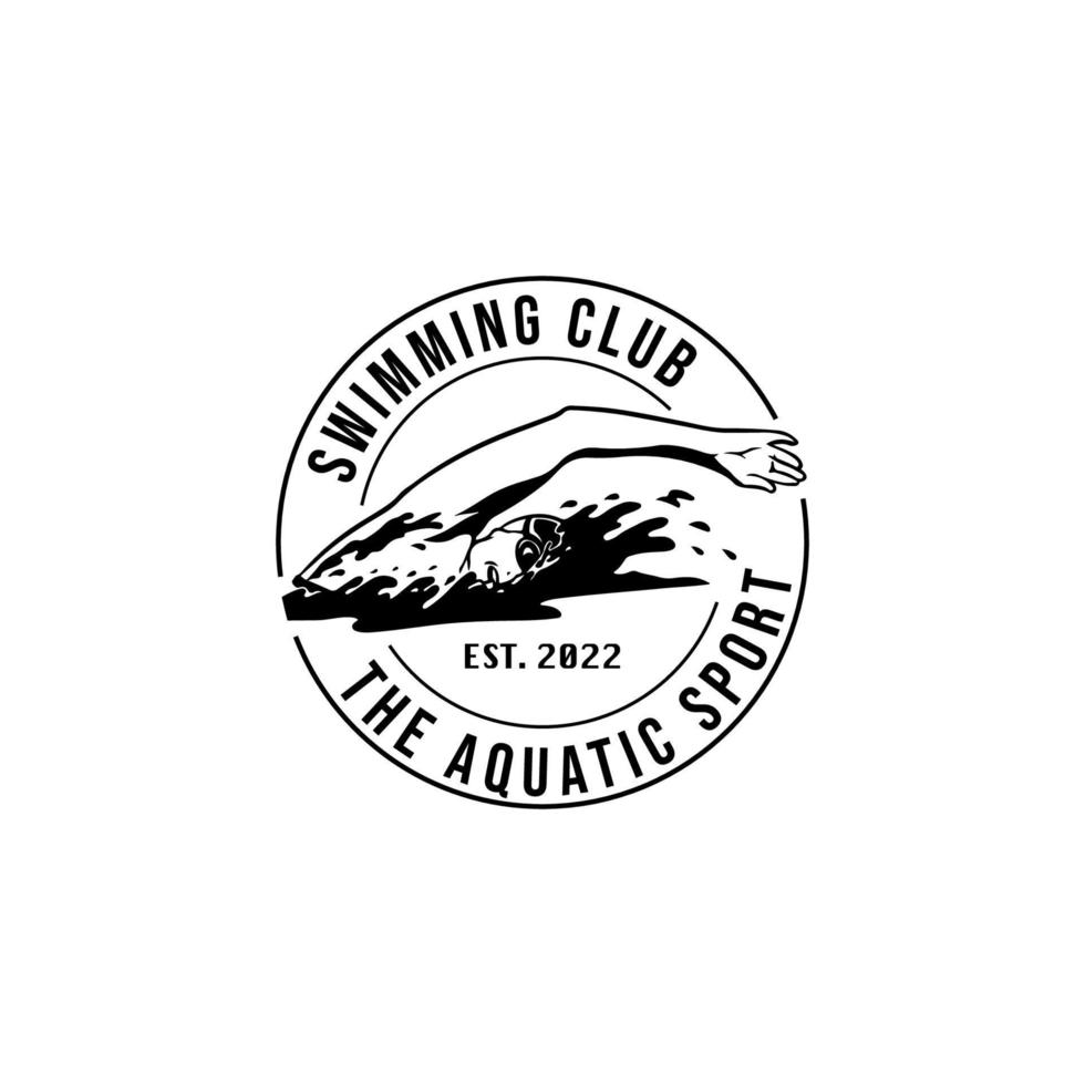 logo van een zwemmer. zwemmen club of zwemmen school- logo ontwerp sjabloon inspiratie vector