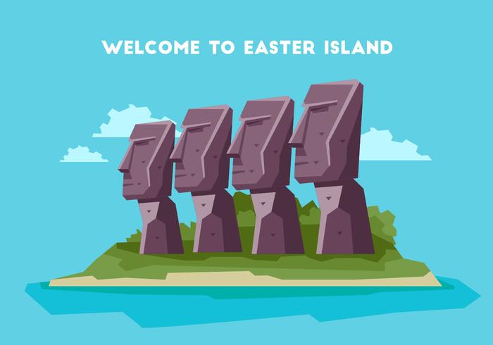 Easter Island Welkom Board Vector Illustration