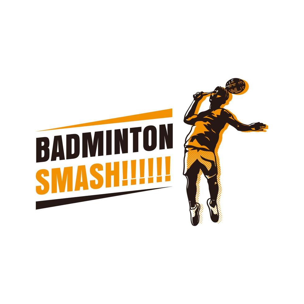 modern gepassioneerd badminton speler in actie logo, creatief badminton logo ontwerp sjabloon vector