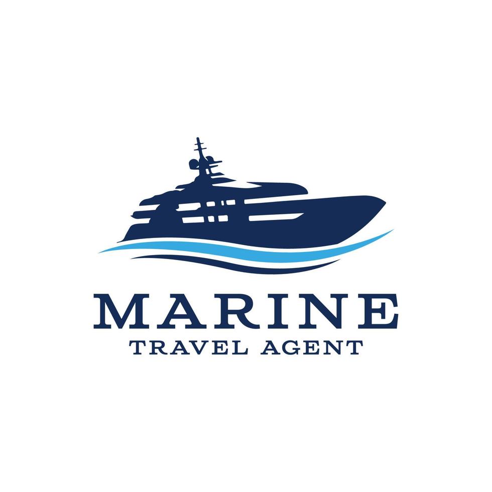 marinier reizen middel logo. jacht reis boot schip voor oceaan vakantie logo ontwerp inspiratie vector