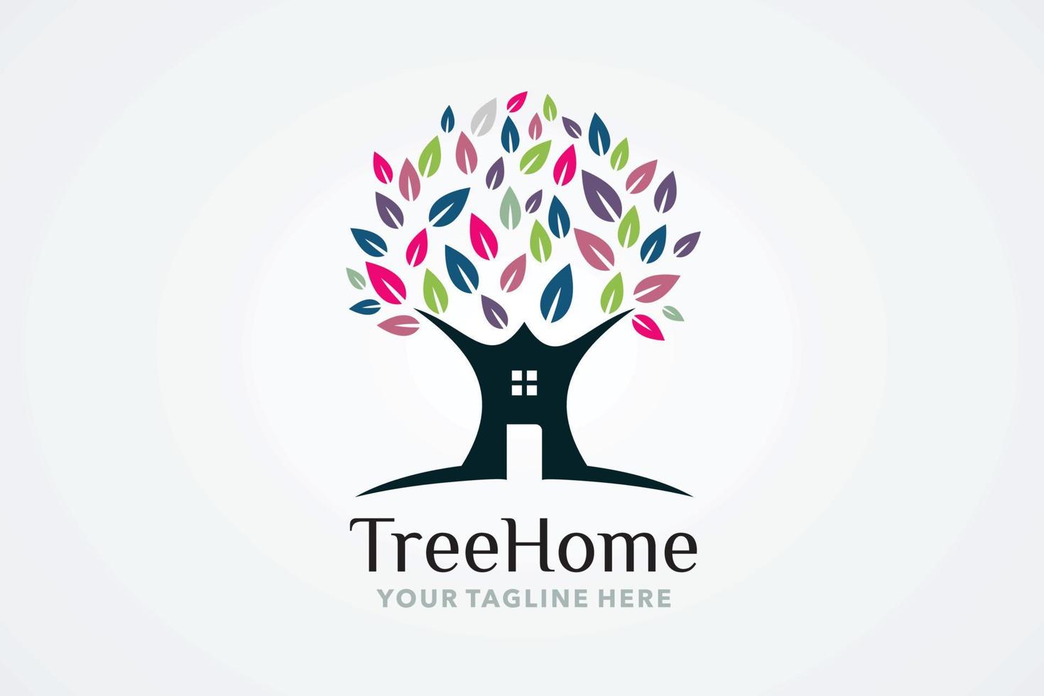 boom huis logo ontwerp sjabloon vector