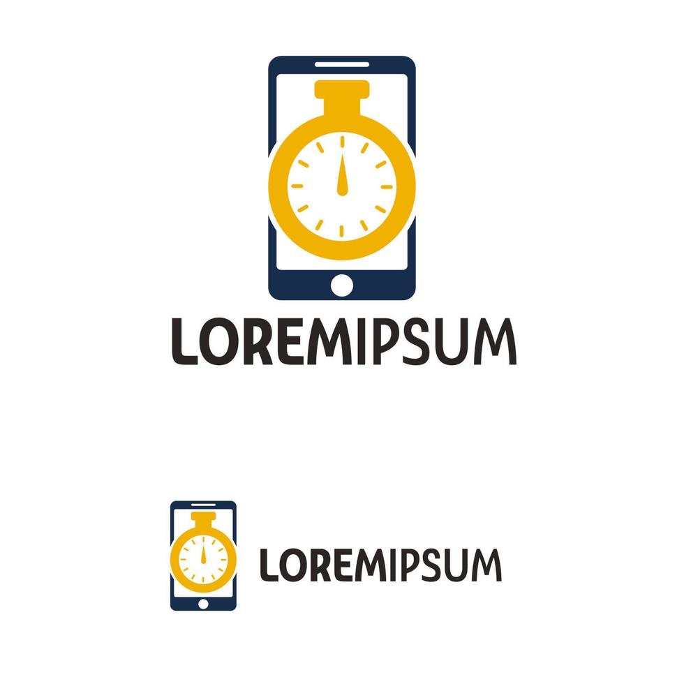 mobiel tijd logo ontwerp sjabloon met wit achtergrond vector