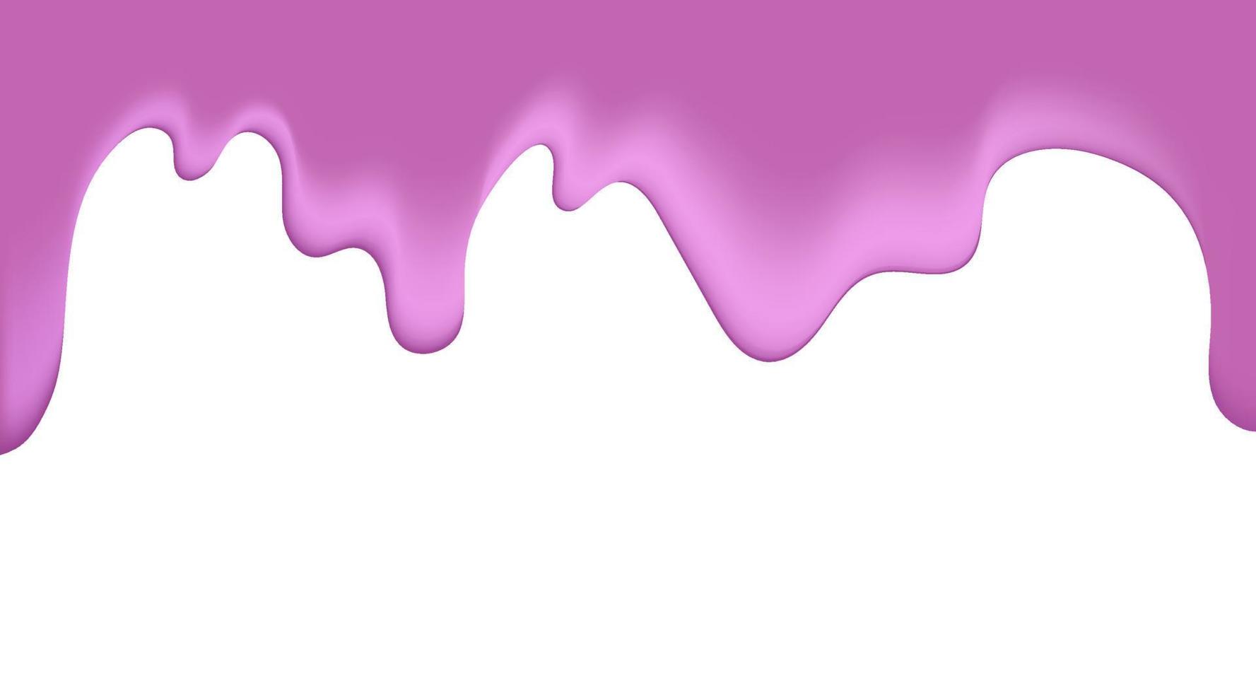 vector illustratie met druipend roze glazuur. abstract 3d voedsel achtergrond. grens van heet chocolat textuur.