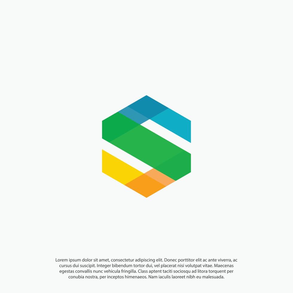 s brief eerste logo. abstract modern kleurrijk typografie logo vector ontwerp sjabloon