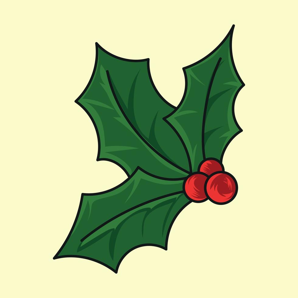 Kerstmis kers en blad vector