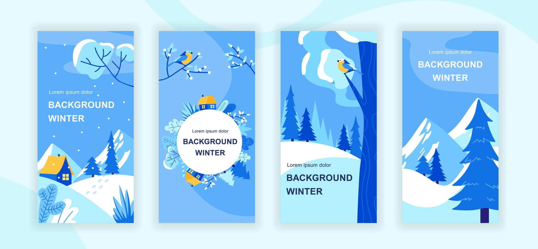 winterlandschap sociale media-verhalen vector