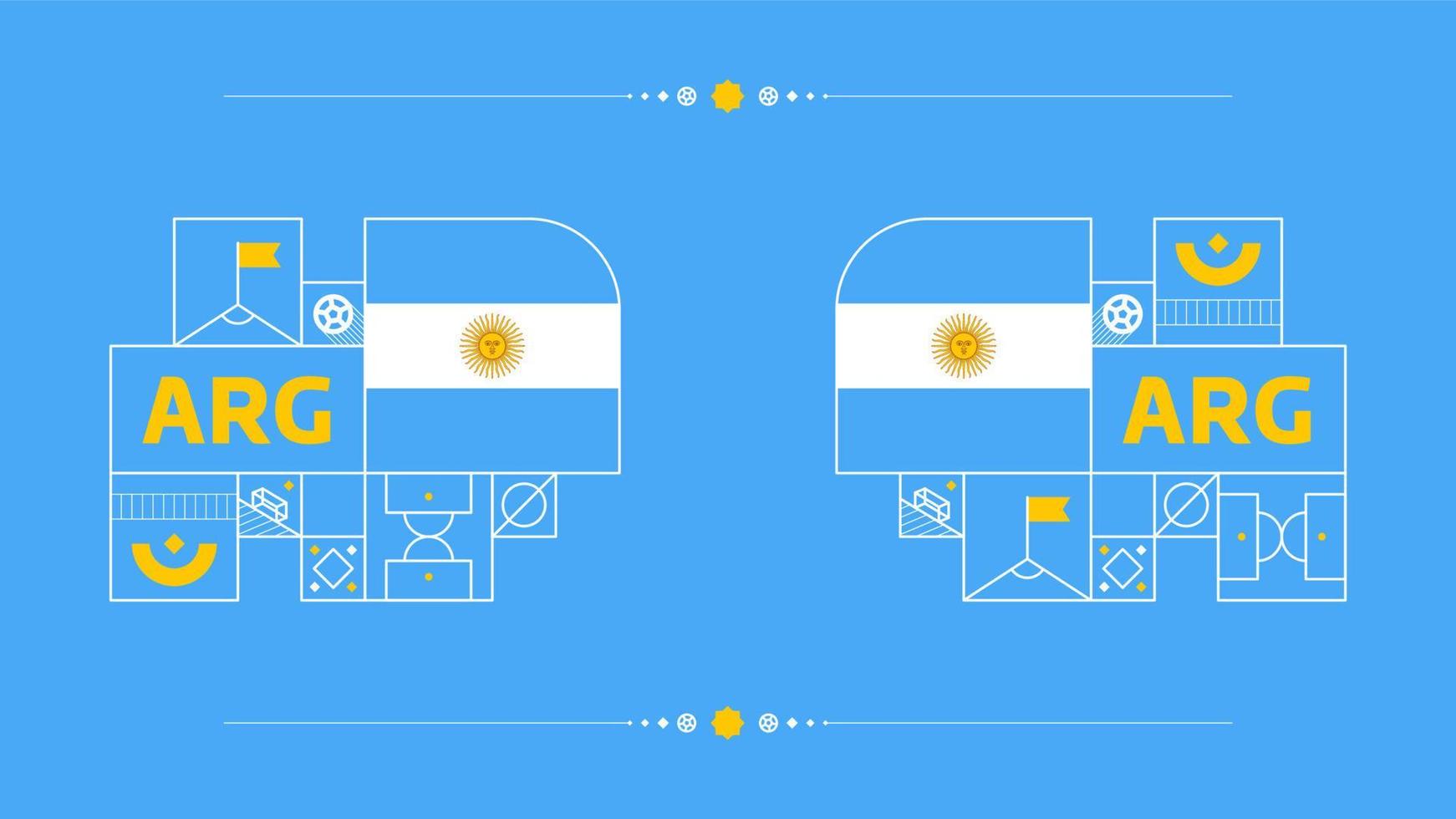 Argentinië vlag voor 2022 Amerikaans voetbal kop toernooi. geïsoleerd nationaal team vlag met meetkundig elementen voor 2022 voetbal of Amerikaans voetbal vector illustratie