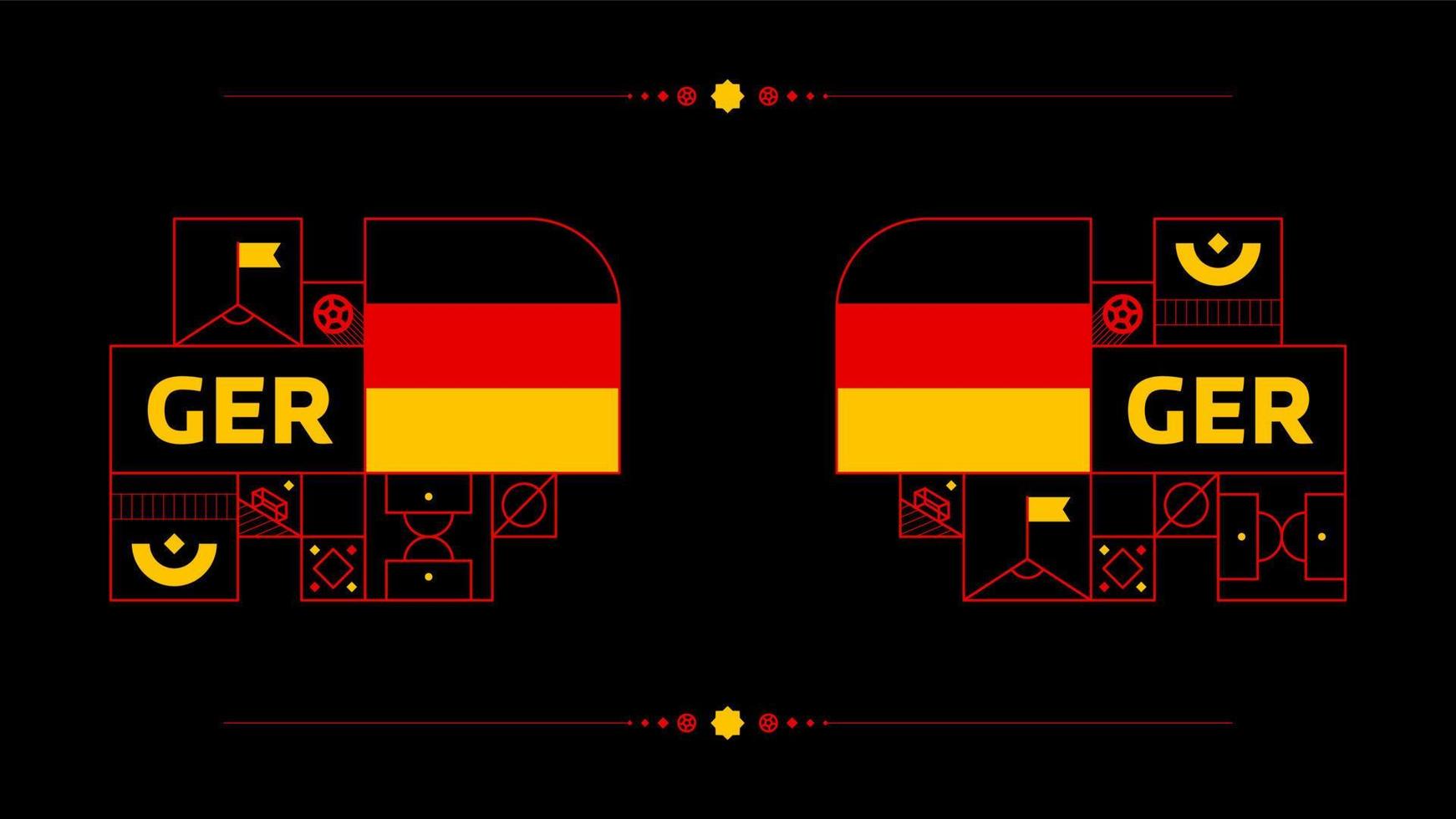 Duitsland vlag voor 2022 Amerikaans voetbal kop toernooi. geïsoleerd nationaal team vlag met meetkundig elementen voor 2022 voetbal of Amerikaans voetbal vector illustratie