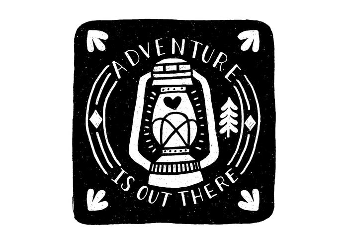 Adventure Lantern Badge Vector