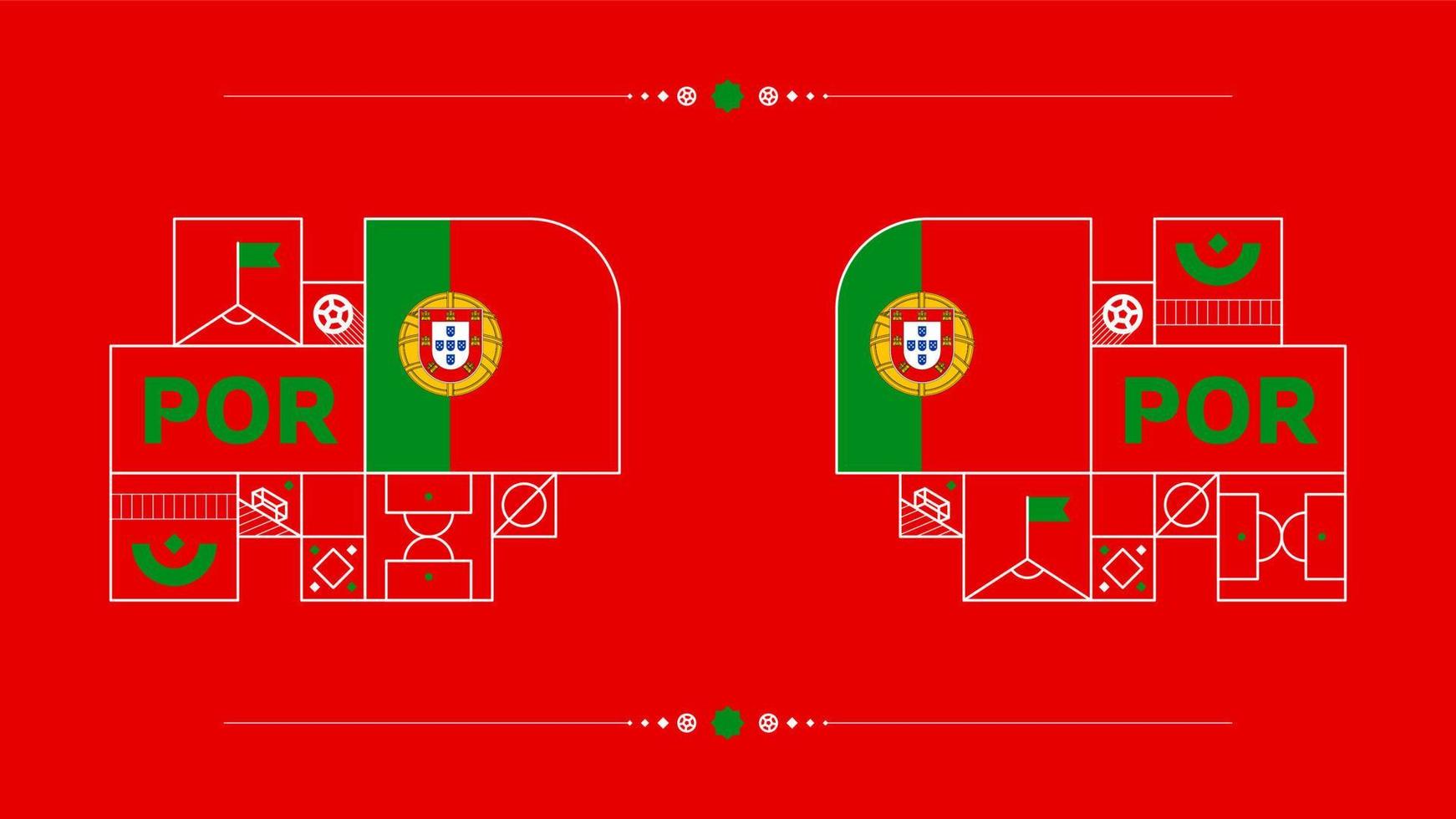 Portugal vlag voor 2022 Amerikaans voetbal kop toernooi. geïsoleerd nationaal team vlag met meetkundig elementen voor 2022 voetbal of Amerikaans voetbal vector illustratie