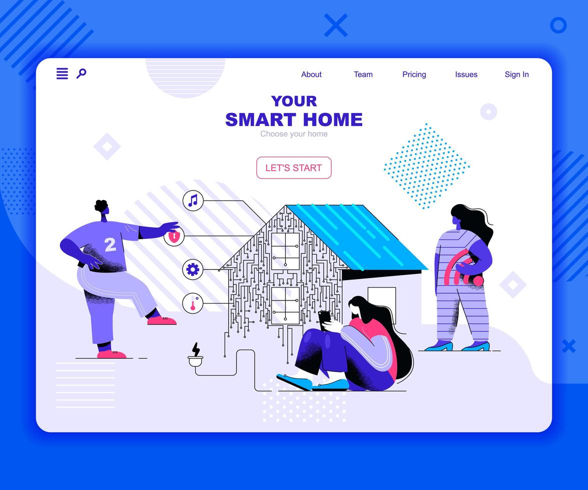 Smart Home-bestemmingspagina-sjabloon vector