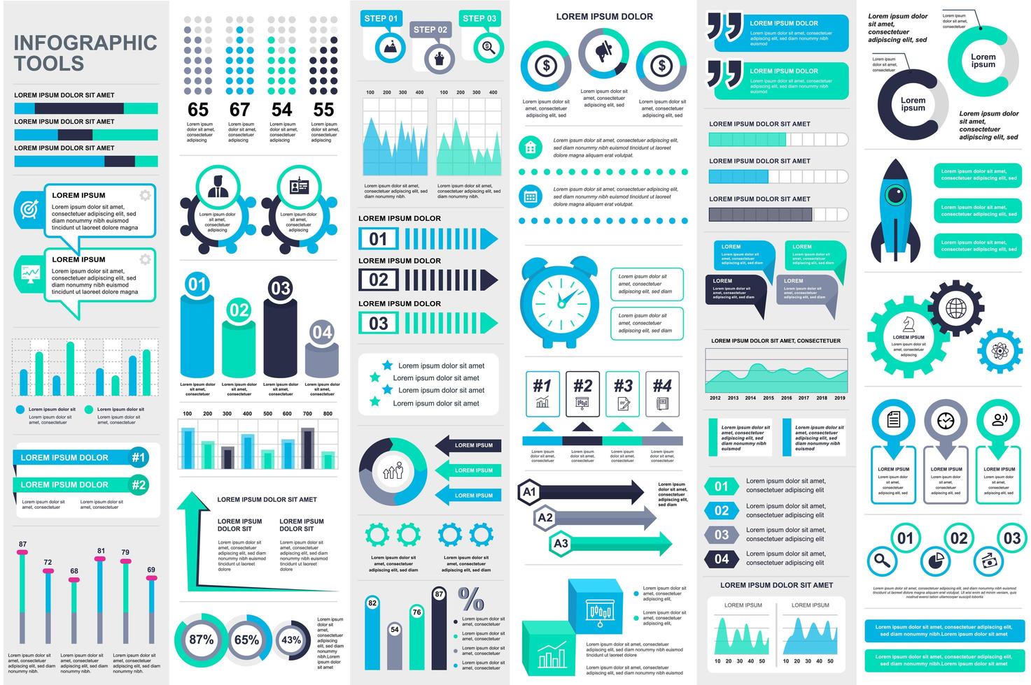 bundel infographic elementen sjabloon vector