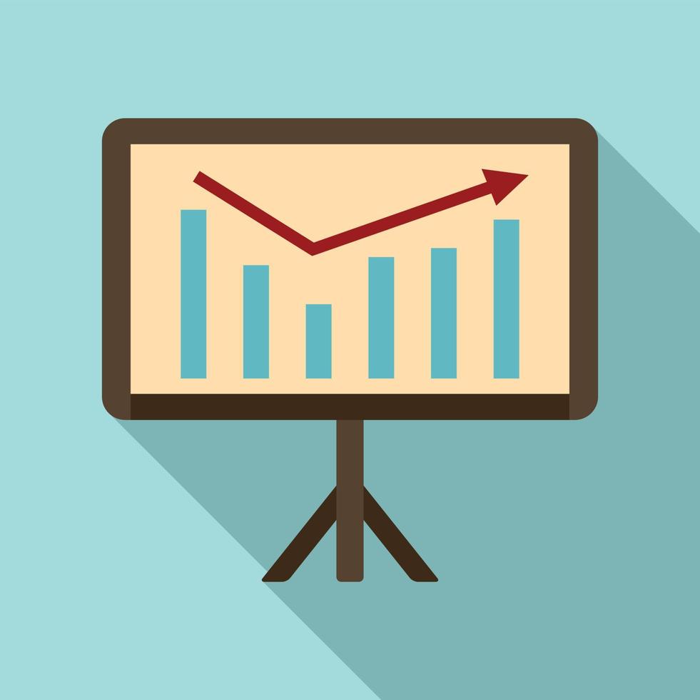 diagram staan banier icoon, vlak stijl vector