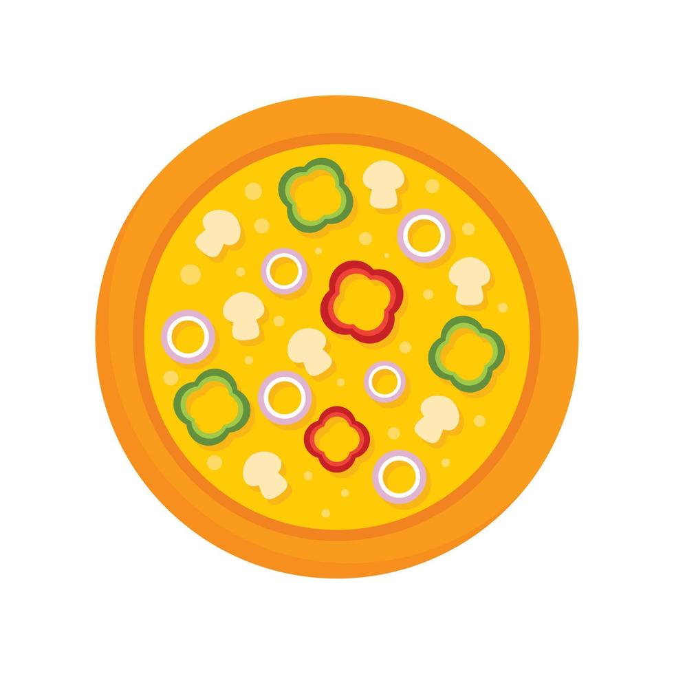 vegetarisch pizza icoon, vlak stijl vector