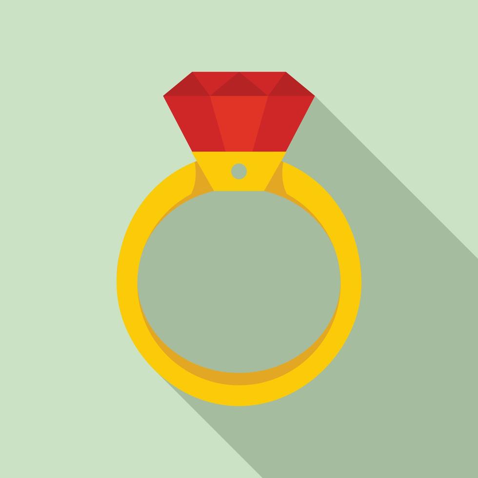 goud diamant ring icoon, vlak stijl vector