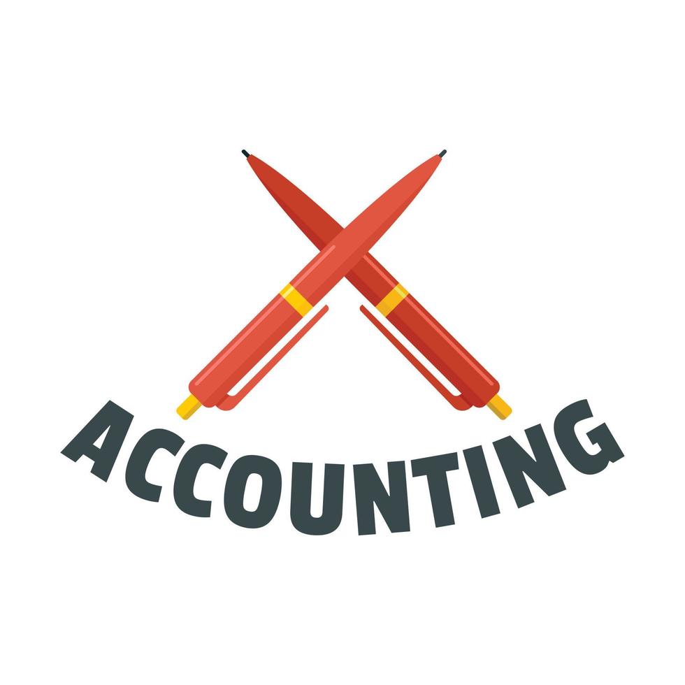 accounting pen logo, vlak stijl vector