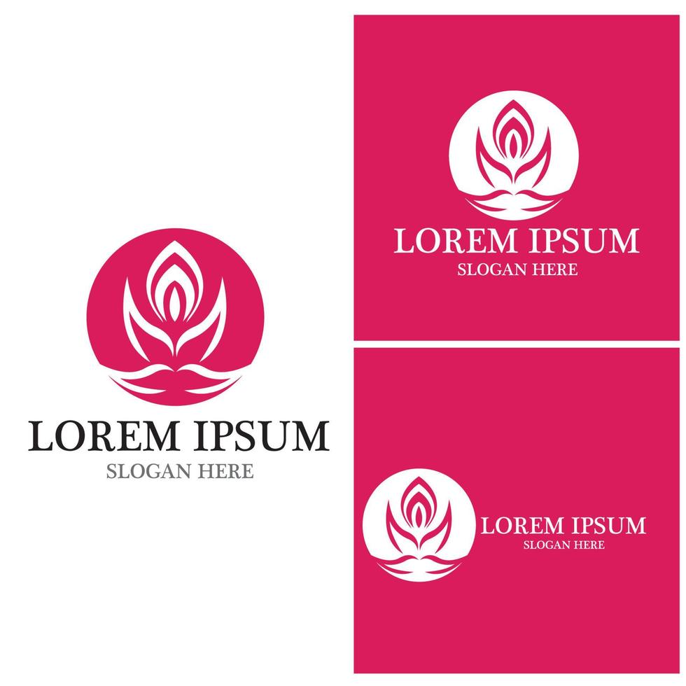 lotus bloem logo vector sjabloon illustratie