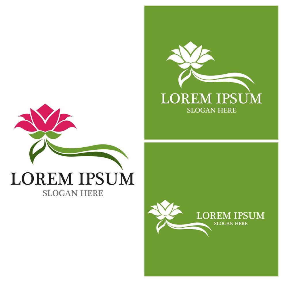 lotus bloem logo vector sjabloon illustratie