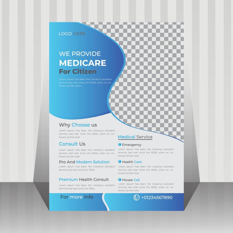 gezondheidszorg medisch poster en folder ontwerp sjabloon vector