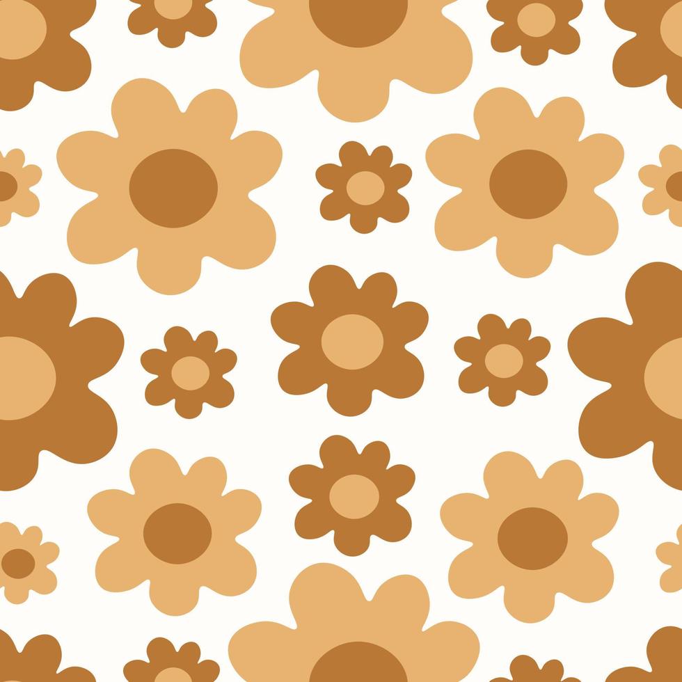 retro bloemen naadloos patroon in boho stijl vector