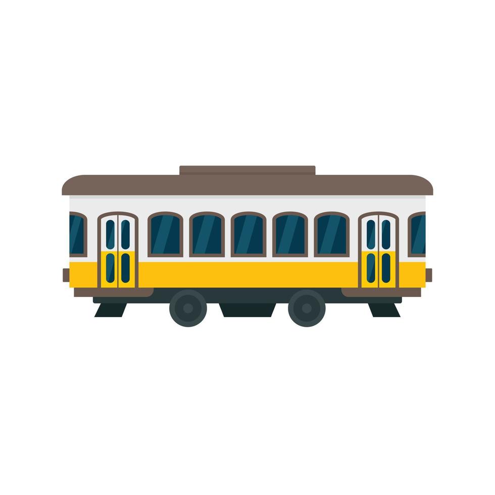 stad oud tram icoon, vlak stijl vector