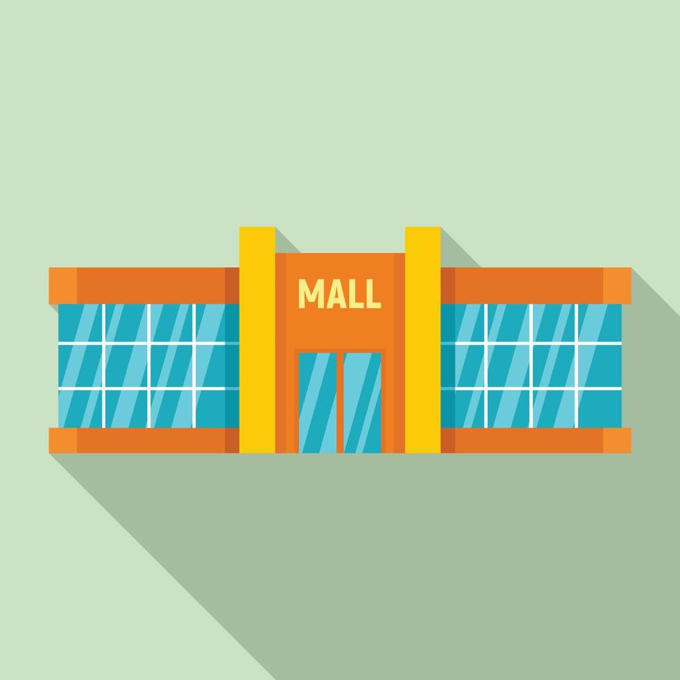 kleinhandel winkelcentrum icoon, vlak stijl vector