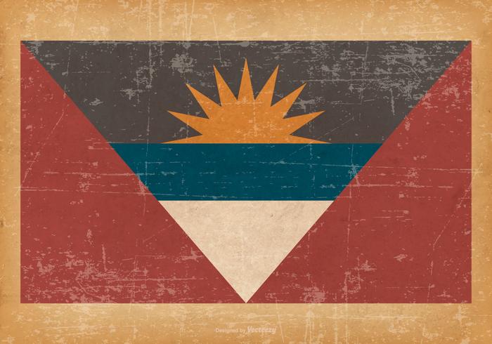 Antigua en Barbuda Vlag op oude grunge achtergrond vector