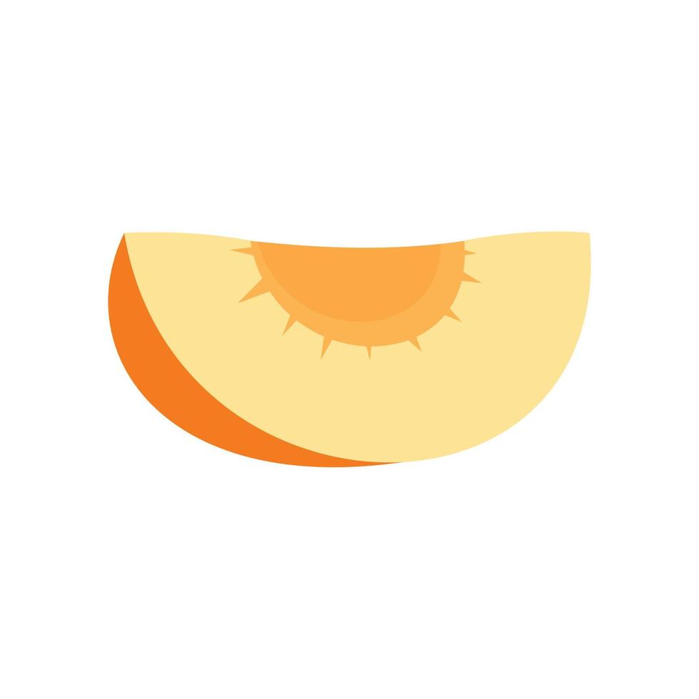 stuk van abrikoos icoon, vlak stijl vector