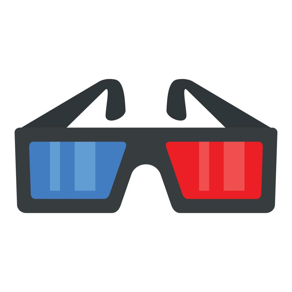 3d bioscoop bril icoon, vlak stijl vector