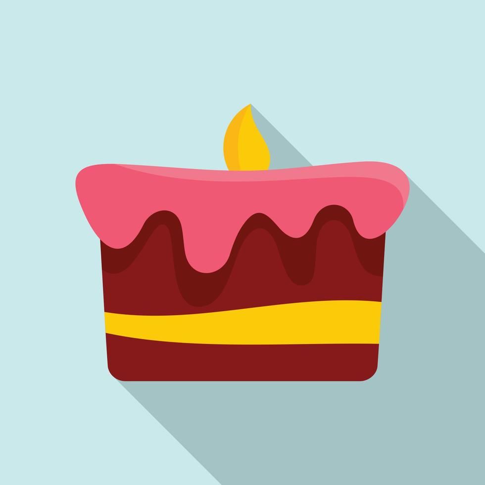 verjaardag taart icoon, vlak stijl vector