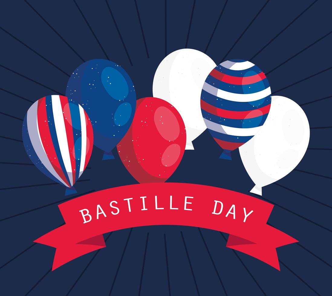 bastille-dagvieringsbanner met Franse elementen vector