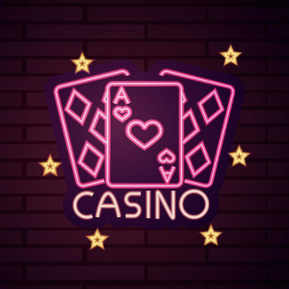 casino neon lichtteken vector