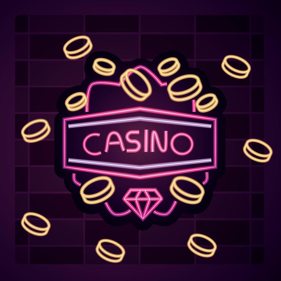 casino neon lichtteken vector