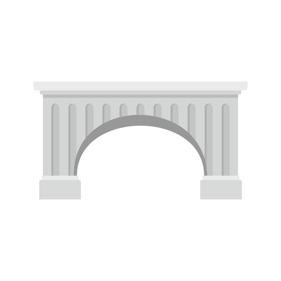 oude brug icoon, vlak stijl vector